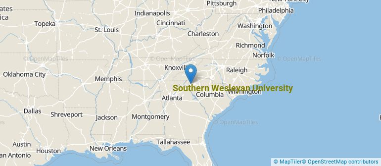 Location of Southern Wesleyan University