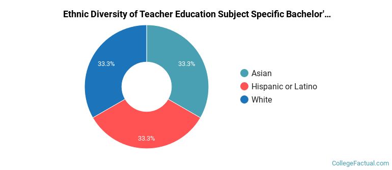 Ethnic diversity of Teacher Education Subject Specific majors at St Petersburg College