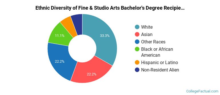 Ethnic diversity of Fine & Studio Arts majors at Stanford University