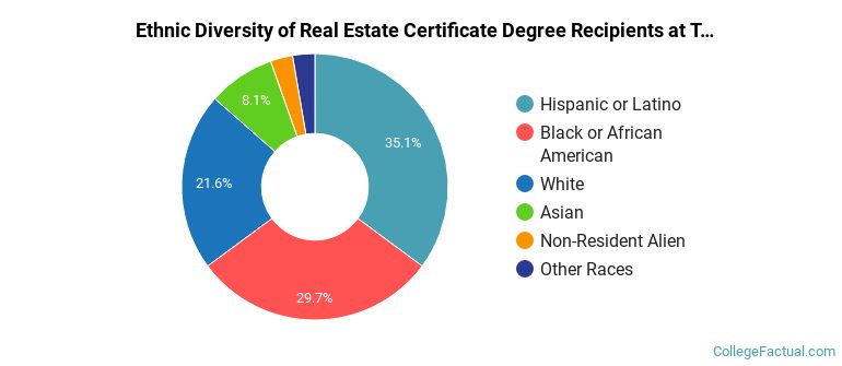 Ethnic diversity of Real Estate majors at Tarrant County College District