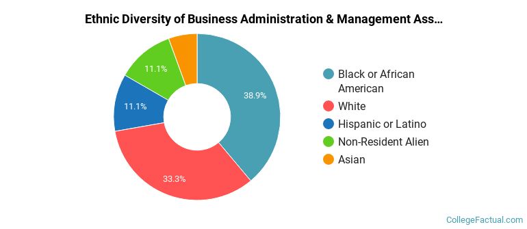 Ethnic diversity of Business Administration & Management majors at Community College of Baltimore County