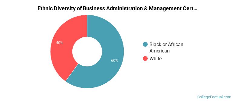 Ethnic diversity of Business Administration & Management majors at Community College of Baltimore County