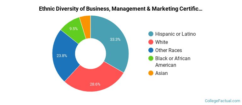 Ethnic diversity of Business, Management & Marketing majors at Trinidad State College