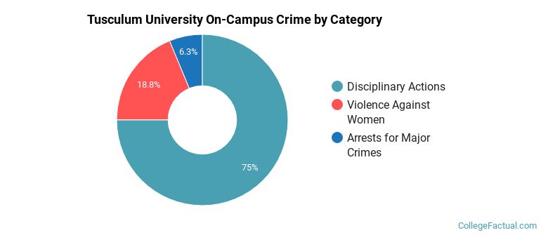 Tusculum University On-Campus Crime by Category