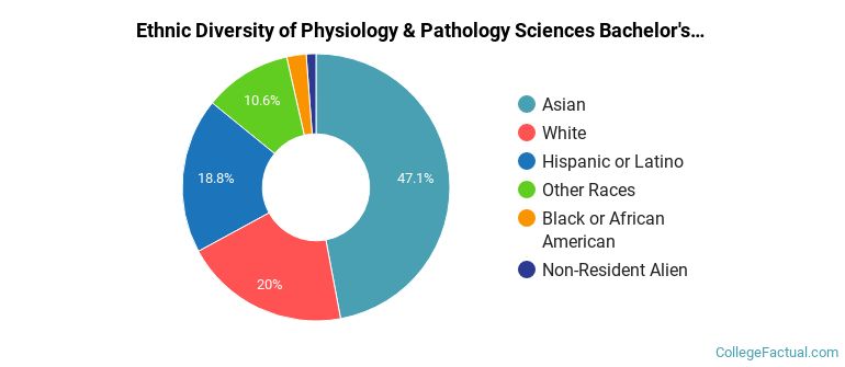 Ethnic diversity of Physiology & Pathology Sciences majors at University of California-Davis