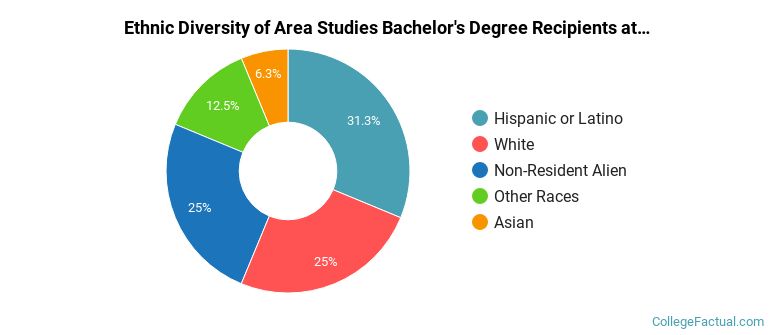 Ethnic diversity of Area Studies majors at University of California-Santa Barbara