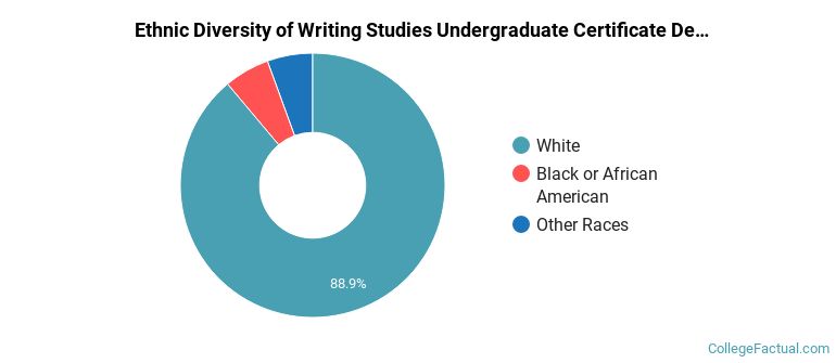 Ethnic diversity of Writing Studies majors at University of Cincinnati-Main Campus