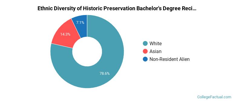 Ethnic diversity of Historic Preservation majors at University of Delaware