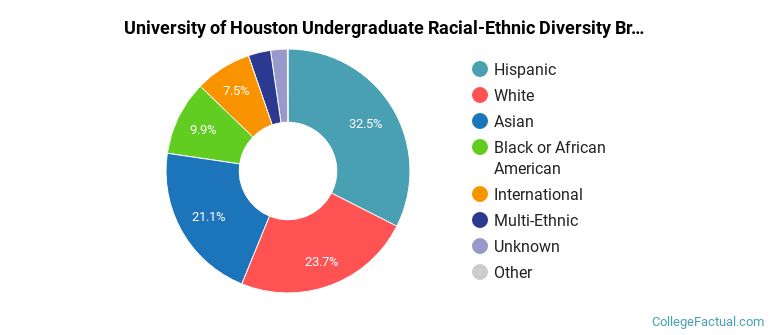 University of Houston Racial-Ethnic Diversity Pie Chart