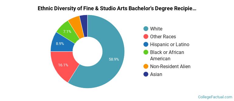 Ethnic diversity of Fine & Studio Arts majors at University of Nebraska at Omaha