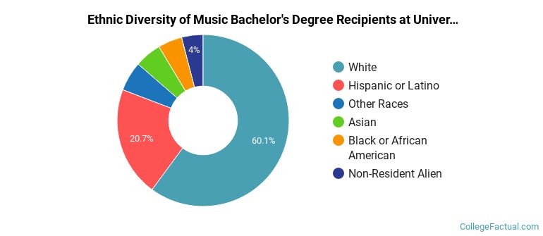 Ethnic diversity of Music majors at University of North Texas