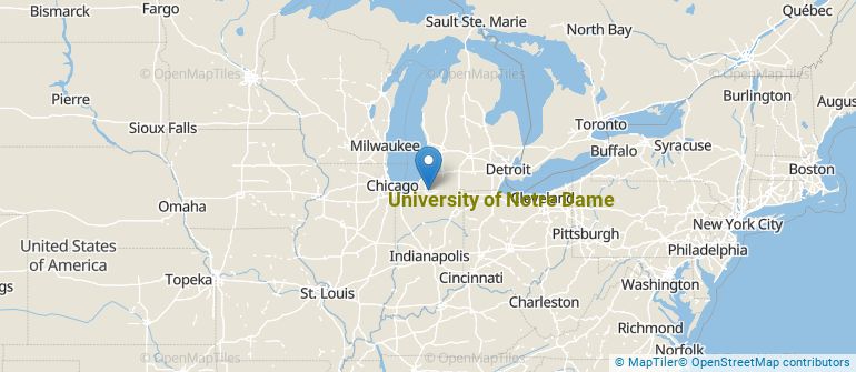Location of University of Notre Dame