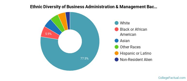 Ethnic diversity of Business Administration & Management majors at University of South Carolina-Columbia