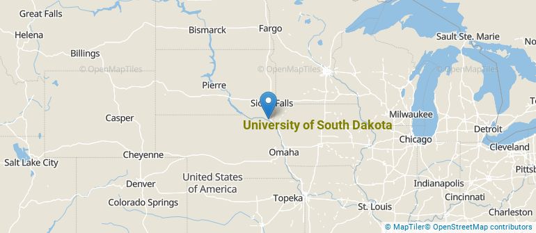 Location of University of South Dakota