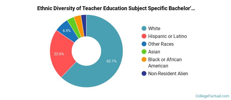 Ethnic diversity of Teacher Education Subject Specific majors at University of South Florida
