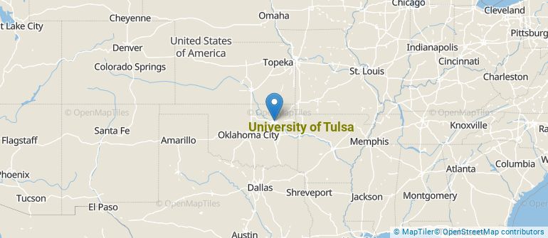 Location of University of Tulsa