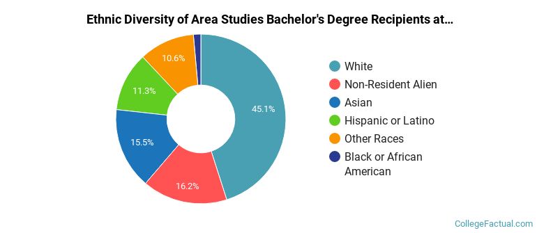 Ethnic diversity of Area Studies majors at University of Washington-Seattle Campus