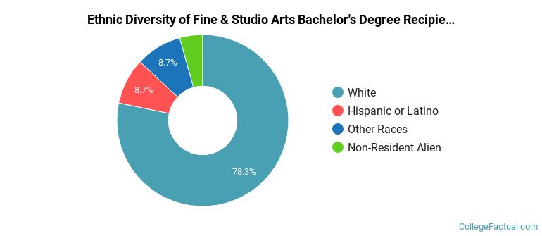 Ethnic diversity of Fine & Studio Arts majors at Vassar College