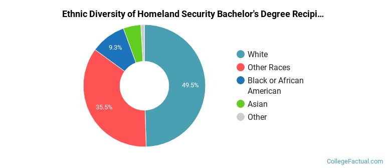 Ethnic diversity of Homeland Security majors at Waldorf University