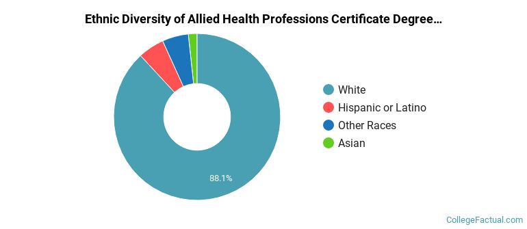 Ethnic diversity of Allied Health Professions majors at Walters State Community College