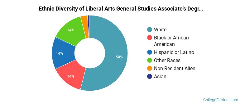 Ethnic diversity of Liberal Arts General Studies majors at Washburn University