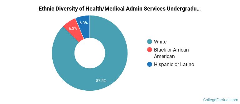Ethnic diversity of Health/Medical Admin Services majors at Waukesha County Technical College