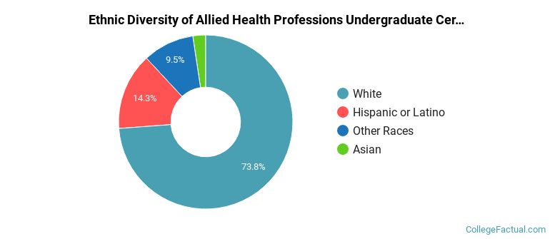 Ethnic diversity of Allied Health Professions majors at Weber State University