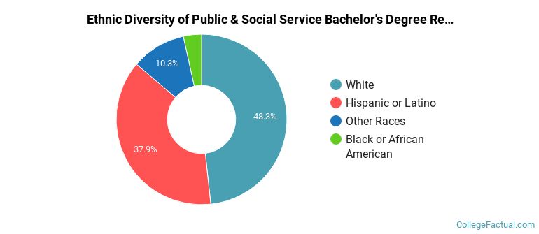 Ethnic diversity of Public & Social Service majors at Western Connecticut State University