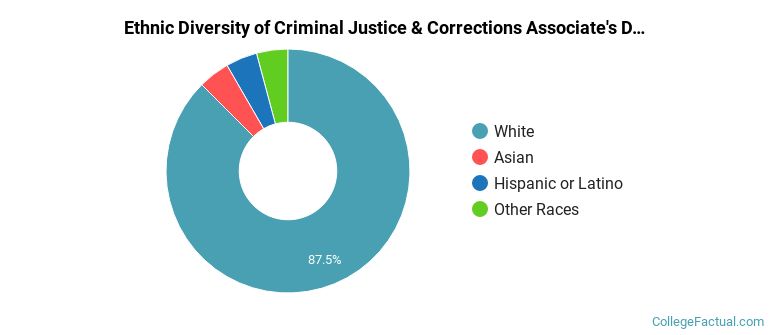 Ethnic diversity of Criminal Justice & Corrections majors at Western Technical College