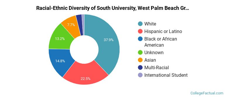 Racial-Ethnic Diversity of South University, West Palm Beach Graduate Students