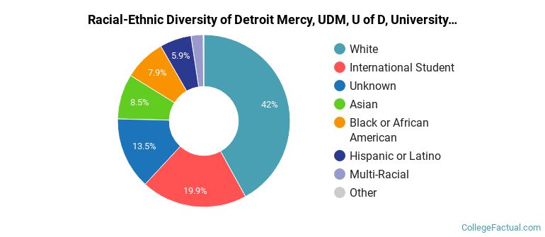 Racial-Ethnic Diversity of Detroit Mercy, UDM, U of D, University of Detroit Graduate Students