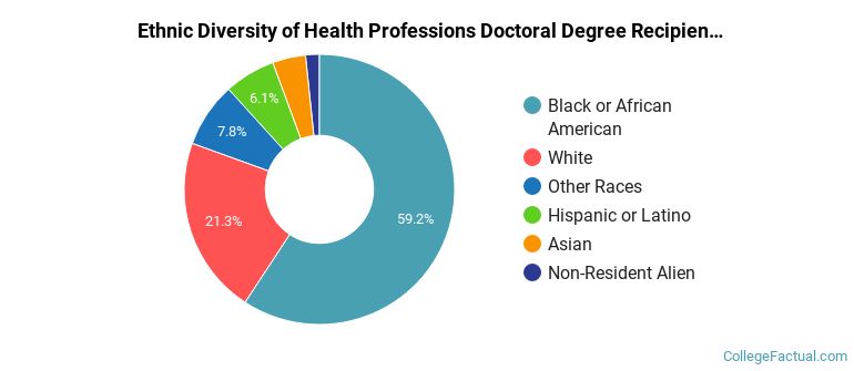 Ethnic diversity of Health Professions majors at Walden University