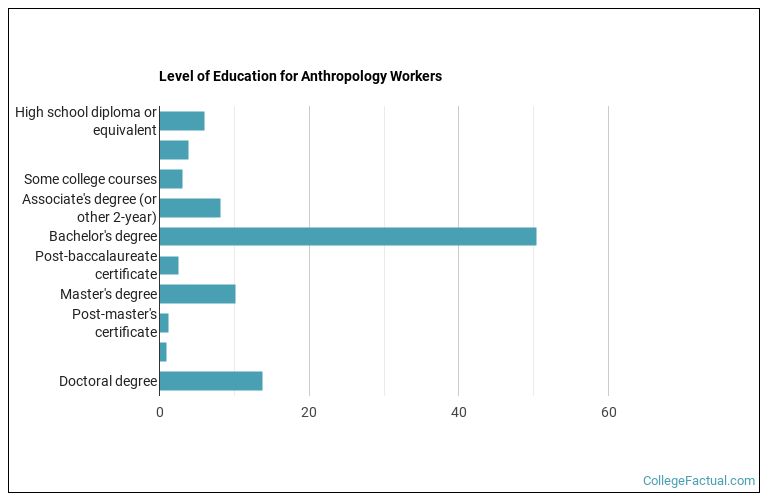 Level of education for Anthropology workers